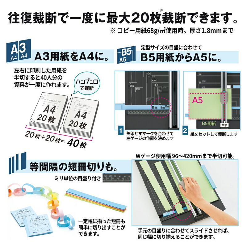 プラス(PLUS) スライドカッター ハンブンコ A4用 PK-813 26-470