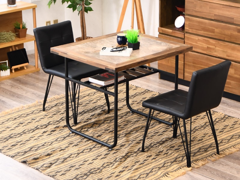 ダイニングテーブルセット 85cm 3点セット 2人掛け モダン ダイニング