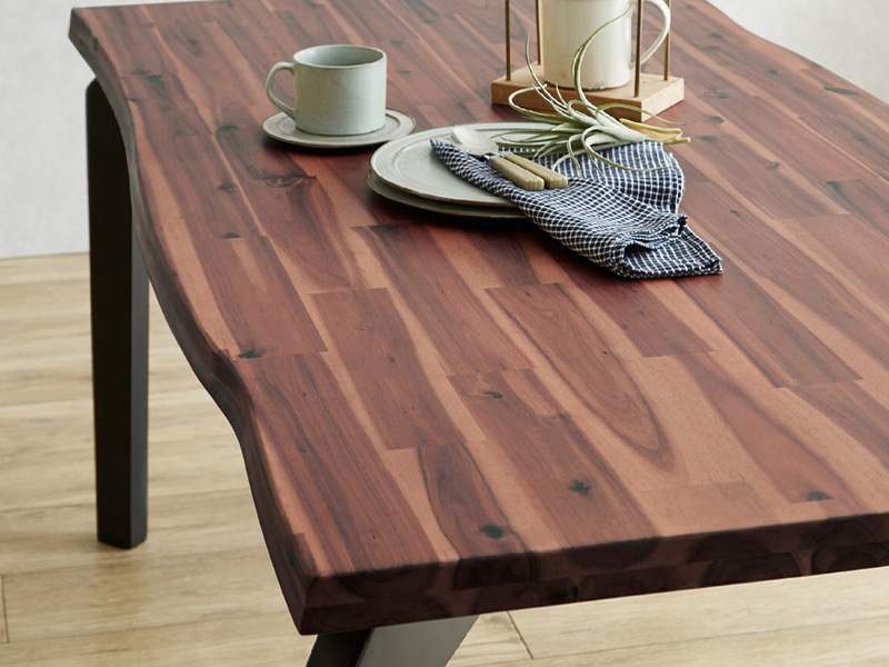 一枚板風アカシア天然木ダイニングテーブル幅160cm ダイニング