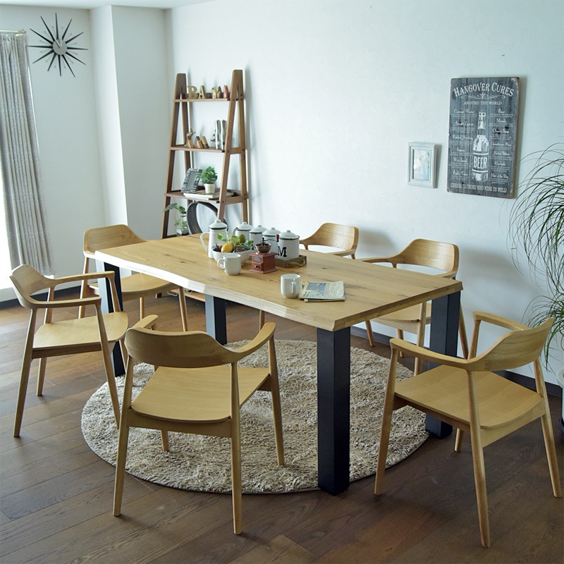 ダイニングテーブル 200cm 木製 6人 200×85 ブラウン ナチュラル 突板