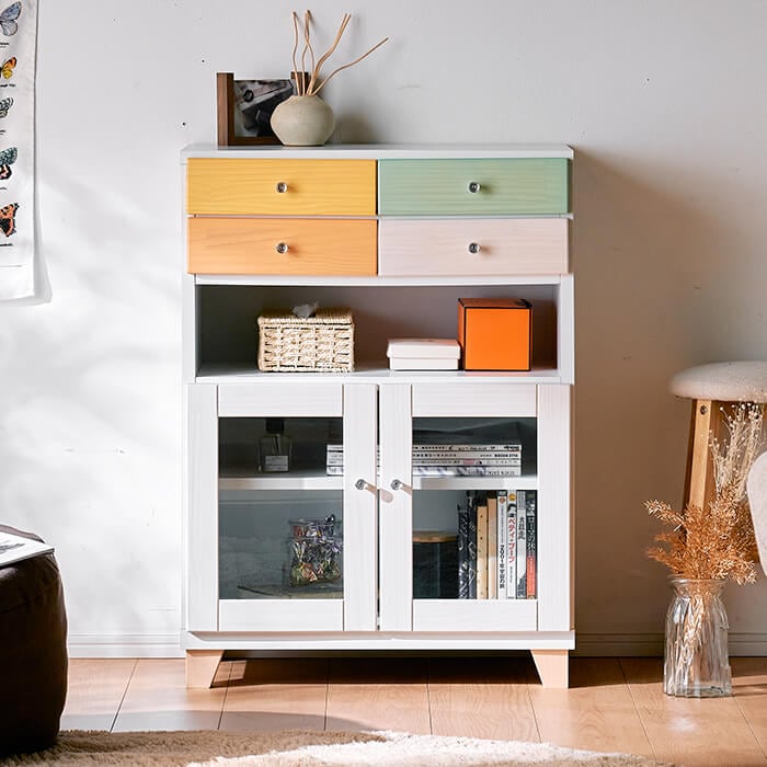 大川家具】FAX台 60cm幅 パステル パイン [中村敬木工] やさしい色合い