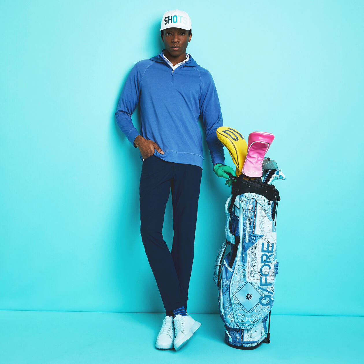 G/FORE クォータージップパーカー ターコイズブルー（並行輸入品）