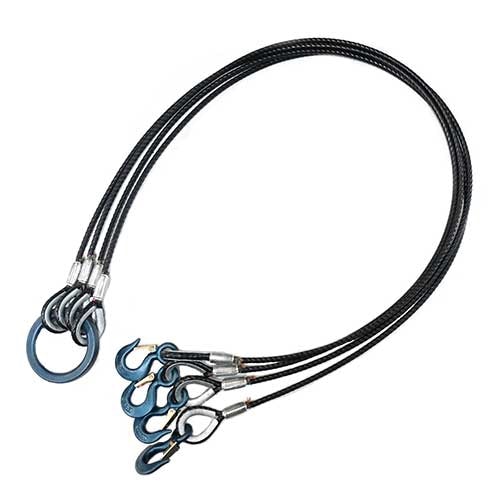 ワイヤースリング,4点吊り,被覆PVCワイヤー,ロープ径9mmｰ被覆部11mm