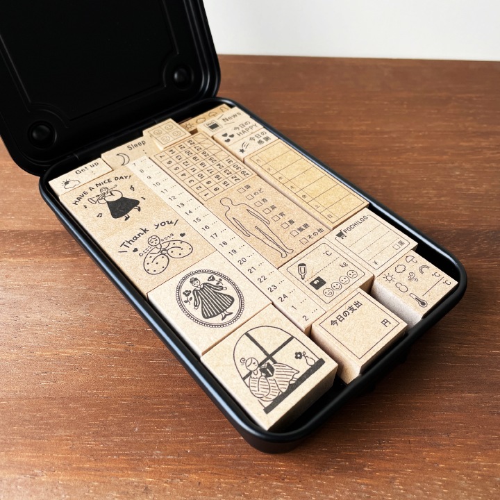 スチール製スタンプ保管箱 全2色（ブラック/モスグリーン） | その他