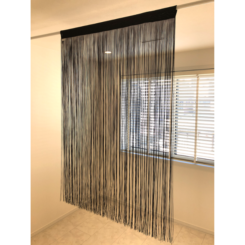 ストリングカーテン ブラック（2枚セット） 紐のれん 間仕切り