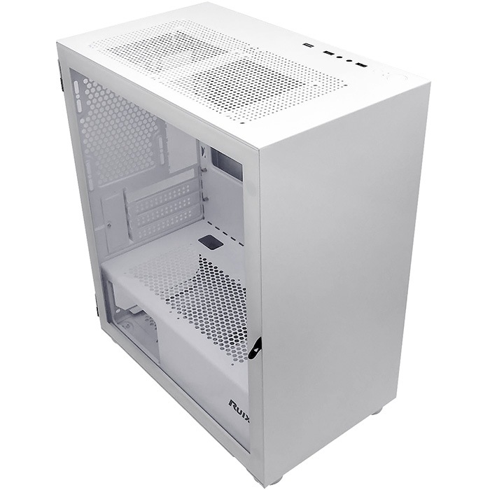 ゲーミング PCケース ミドルタワーケース ホワイト プレーン 強化