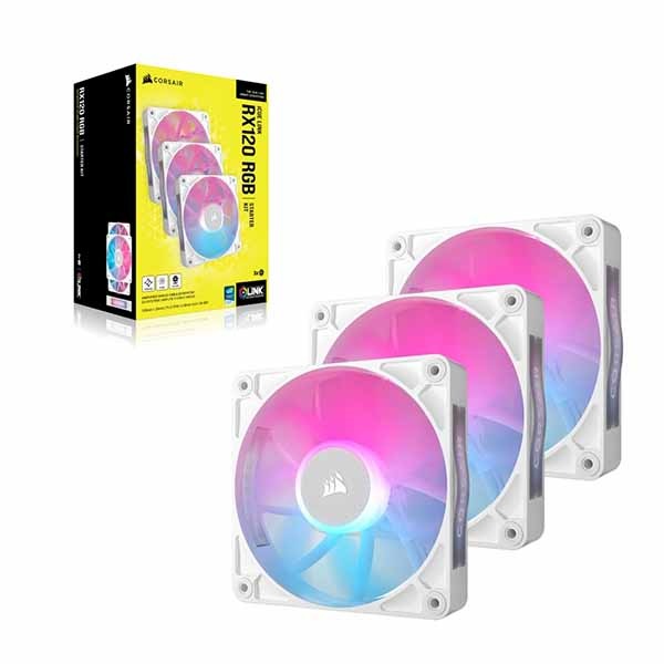 Corsair iCUE LINK RX120 RGB White Starter Kit 120mm スターター