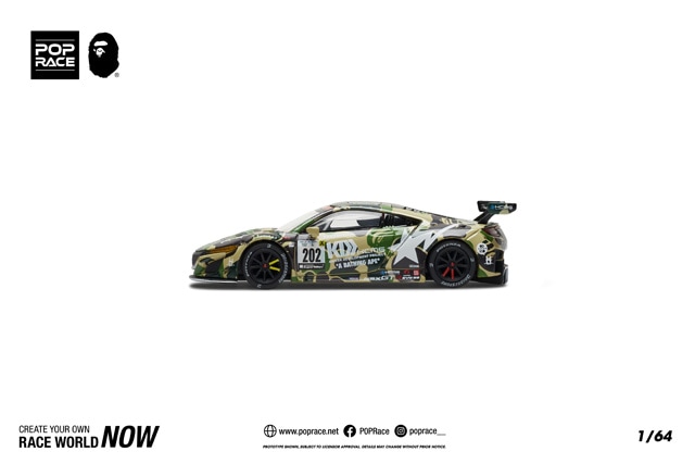 1/64 HONDA NSX GT3 EVO22 KCMG BATHING APE | Honda | POP RACE WORLD