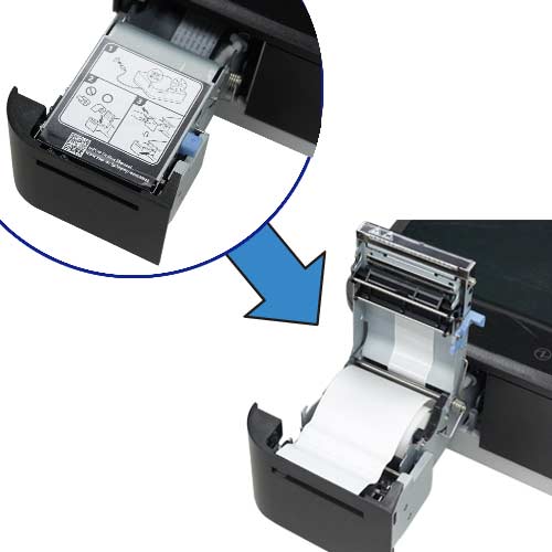 レジロール6巻付き！レシートプリンタ内蔵キャッシュドロア mPOP (バー