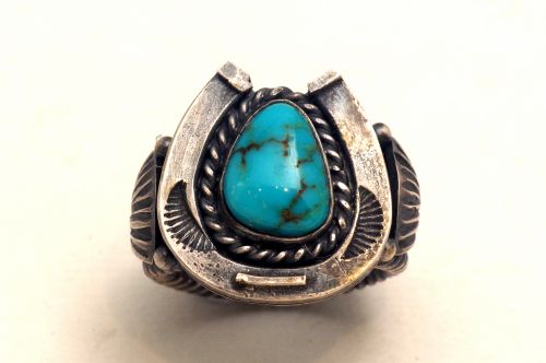 ナバホリング スティーブ・アルビソ作 《馬蹄/ローンマウンテン》 28号