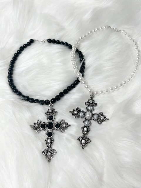 受注制【Rosen Kreuz】pearl cross necklace | OUR BRAND,Rosen Kreuz