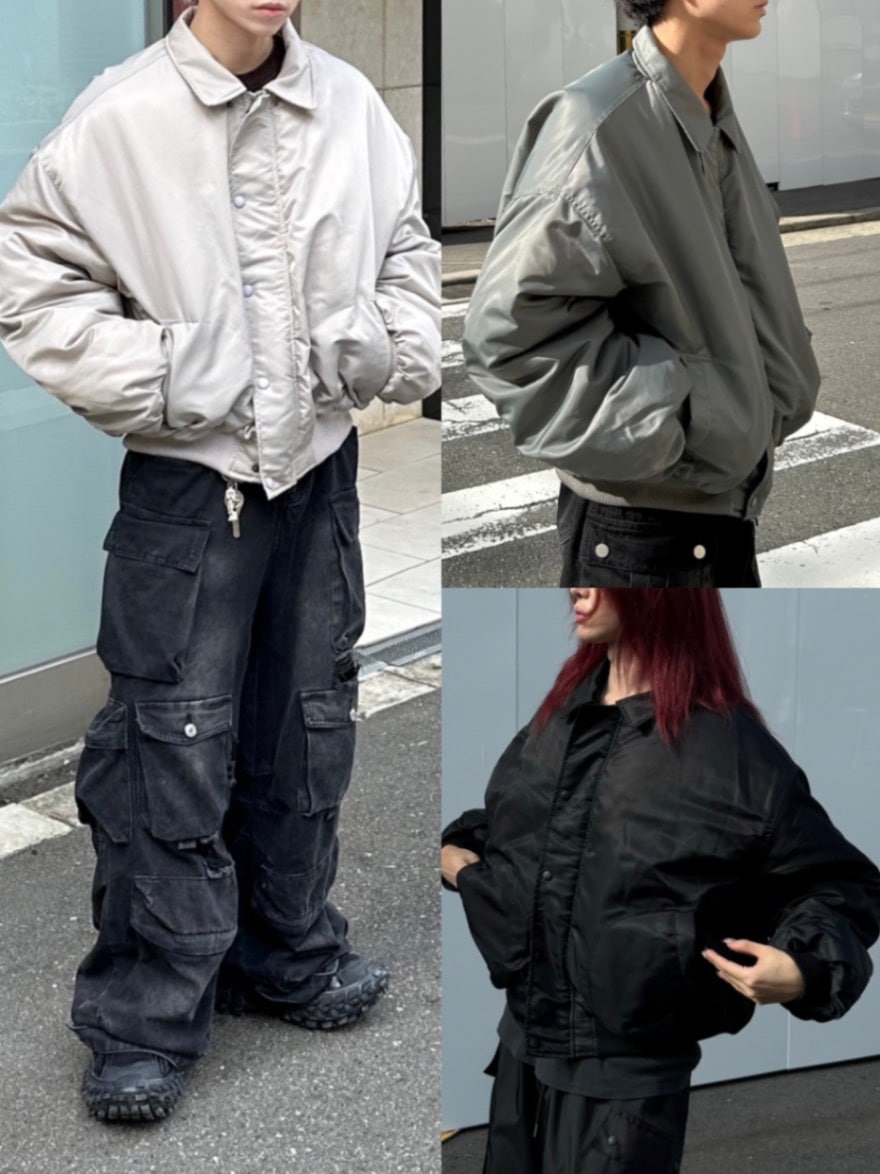 Chikashitsu +】cropped padding jumper (3color) | OUR BRAND