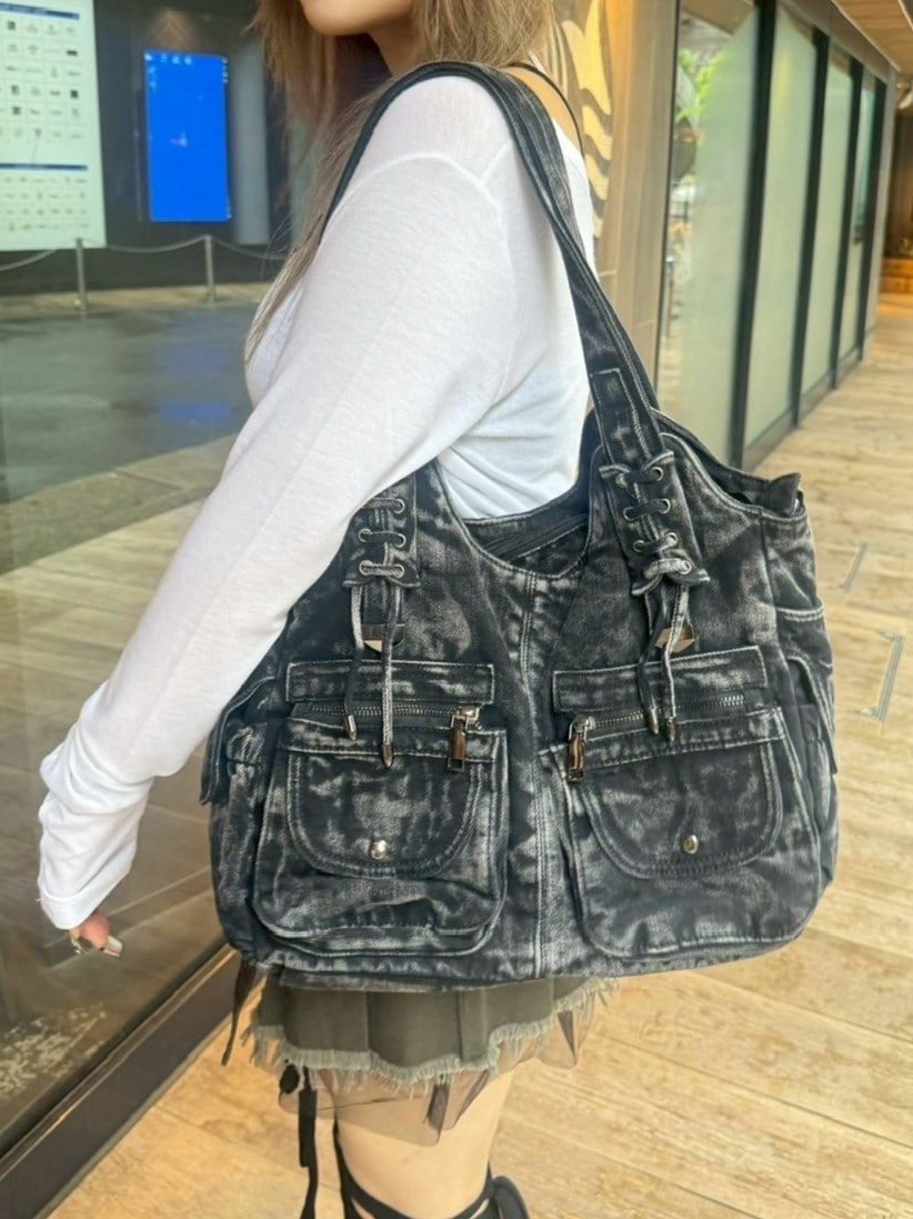 受注制【Never mind the XU】2way denim bag (2color) / 【ネバー