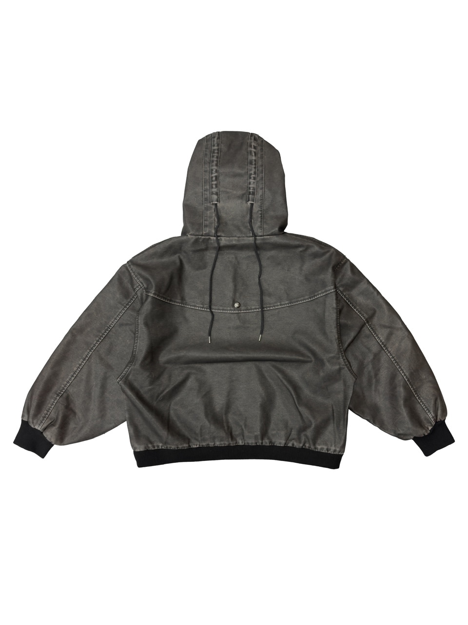 Rosen Kreuz】VINTAGE LEATHER SHIRRING HOODIE | OUR BRAND,Rosen