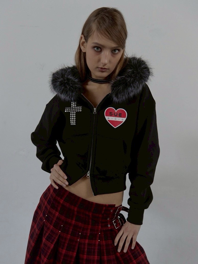 SETUP‐EXE】FUR TRIMMING HOODED ZIP-UP / 【セットアップエグゼ