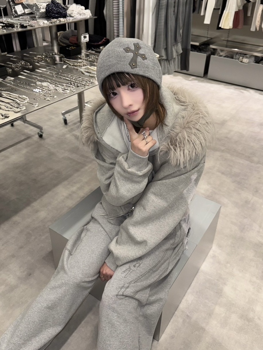 受注制【nmtc +】simple fur zip up hoodie 【エヌエムティーシー