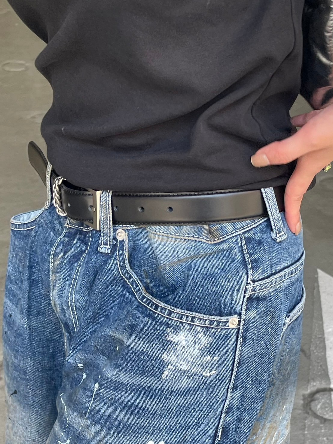 受注制【Chikashitsu +】real leather chain belt | OUR BRAND