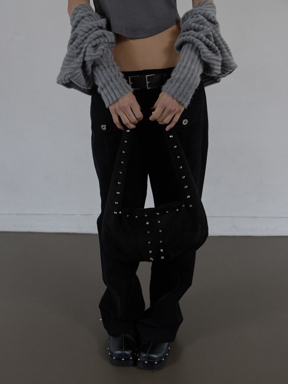 SETUP‐EXE】SUEDE STUDDED SHOULDER BAG / 【セットアップエグゼ