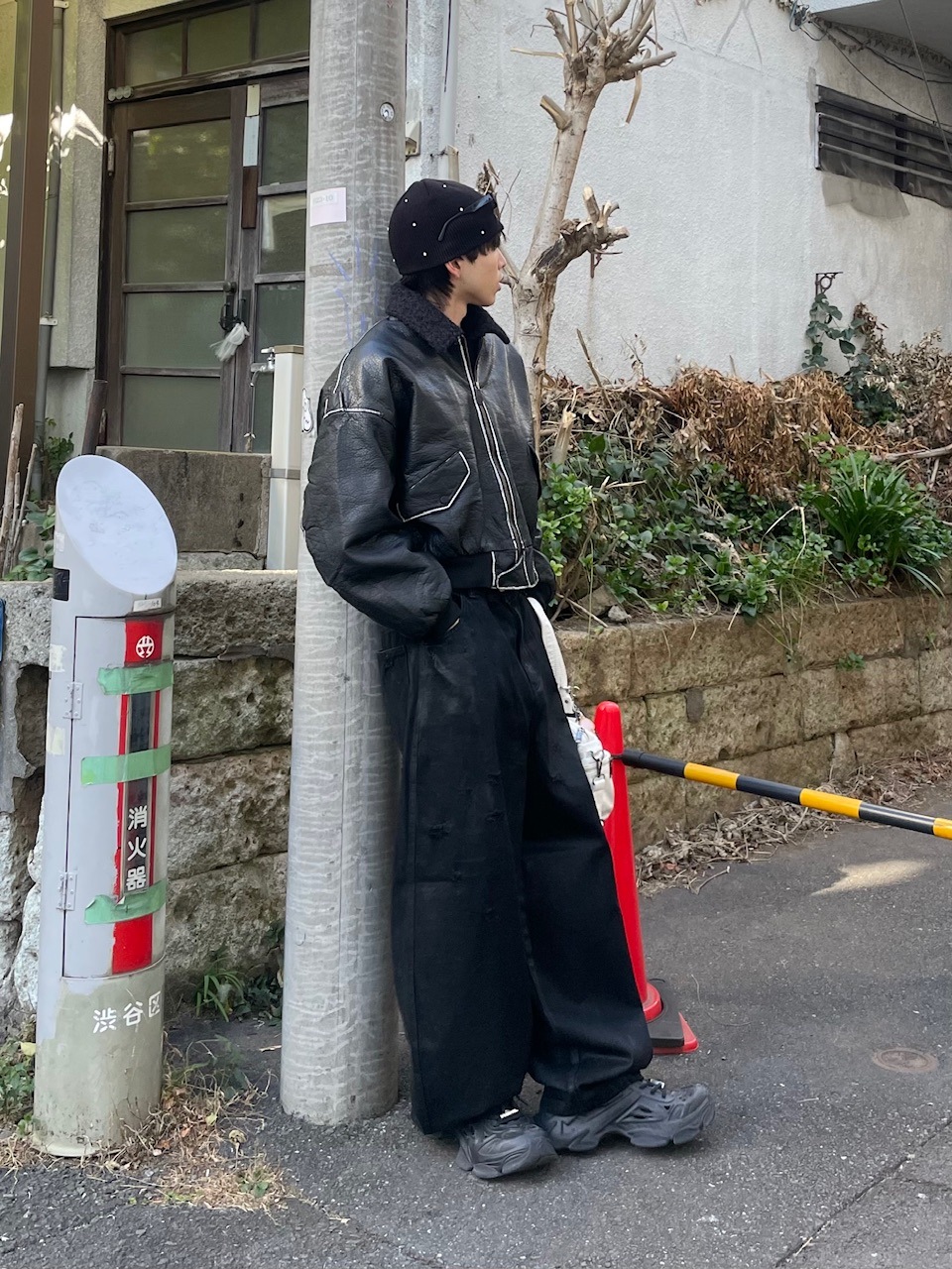 Chikashitsu +】cropped shearing leather bomber jacket | OUR BRAND