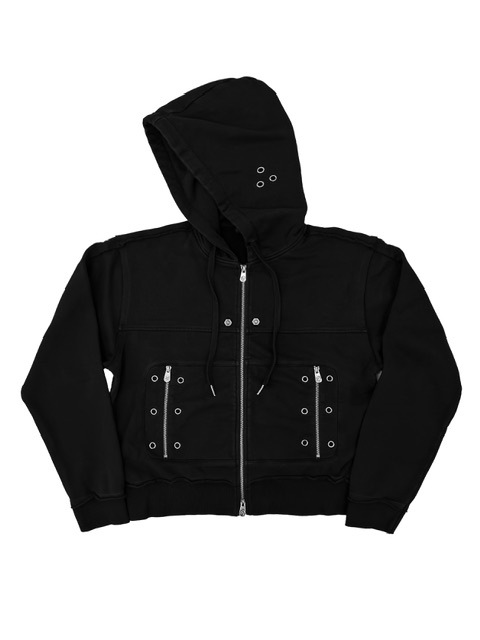Rosen Kreuz】EYELET EDGE Set-Up ZIP-UP HOODIE | OUR BRAND,Rosen