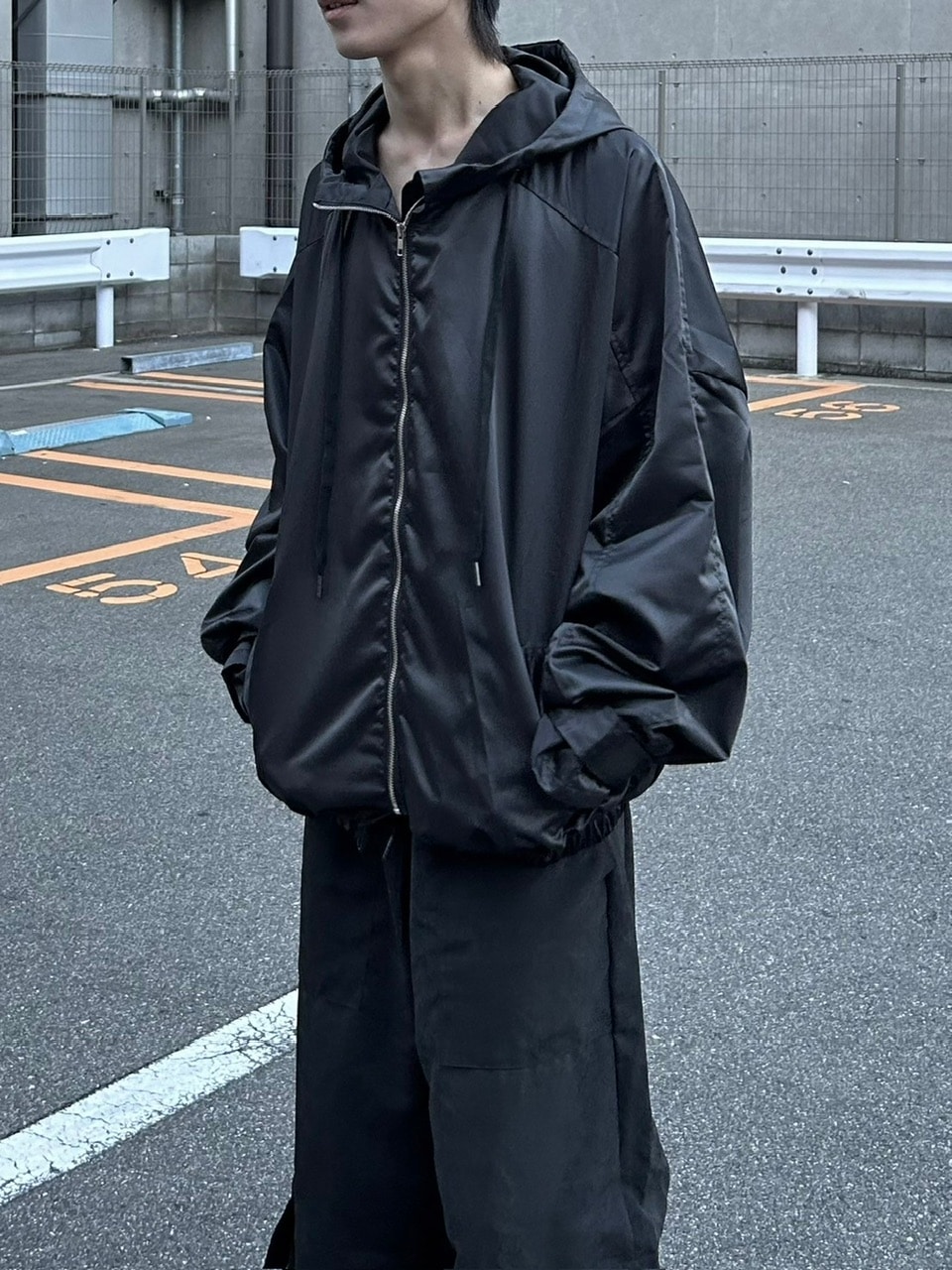 大阪店WEB限定受注制【Chikashitsu +】double sleeve zip up hoodie