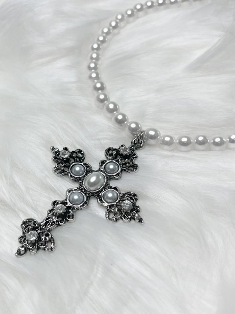 受注制【Rosen Kreuz】pearl cross necklace | OUR BRAND,Rosen Kreuz