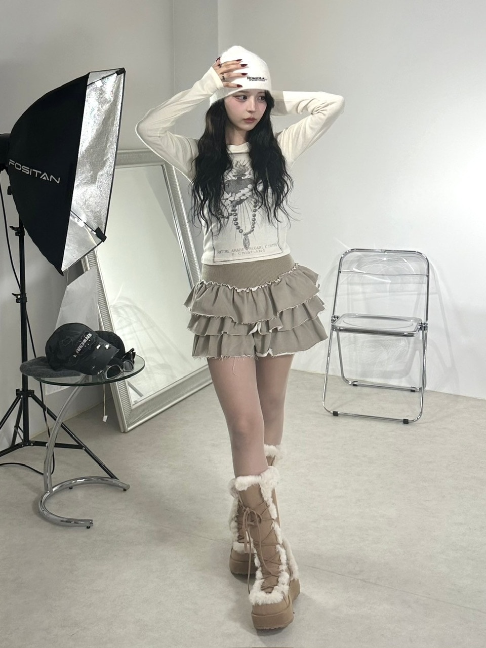 受注制【Never mind the XU】damage frill mini skirt (2color) | OUR