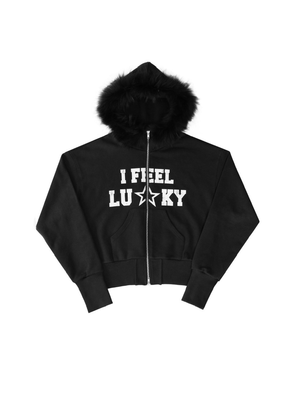 IFEELLUCKY】Lucky fur hood zip up / 【アイフィールラッキー