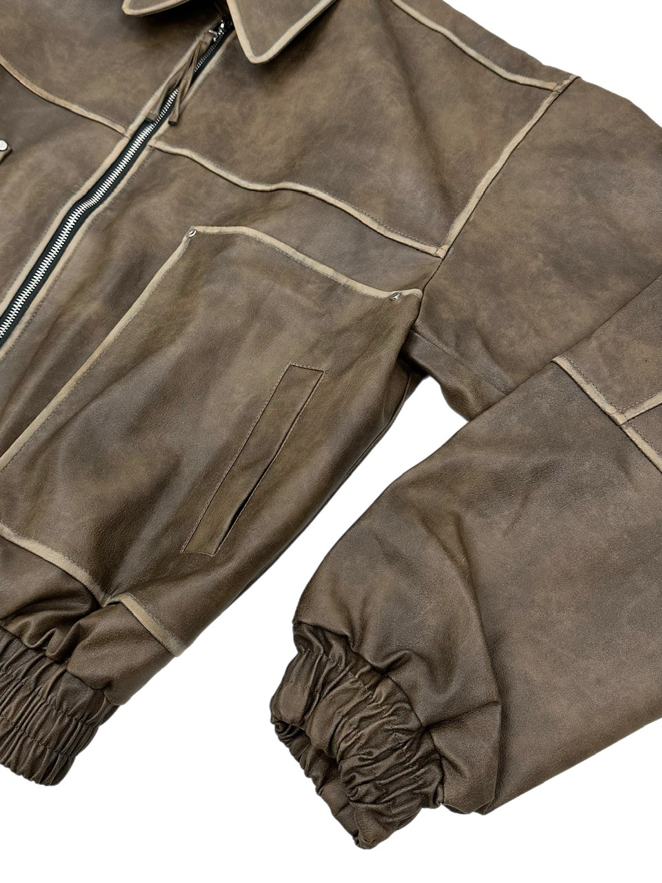 大阪店WEB限定受注制【Chikashitsu +】washing vegan leather jacket