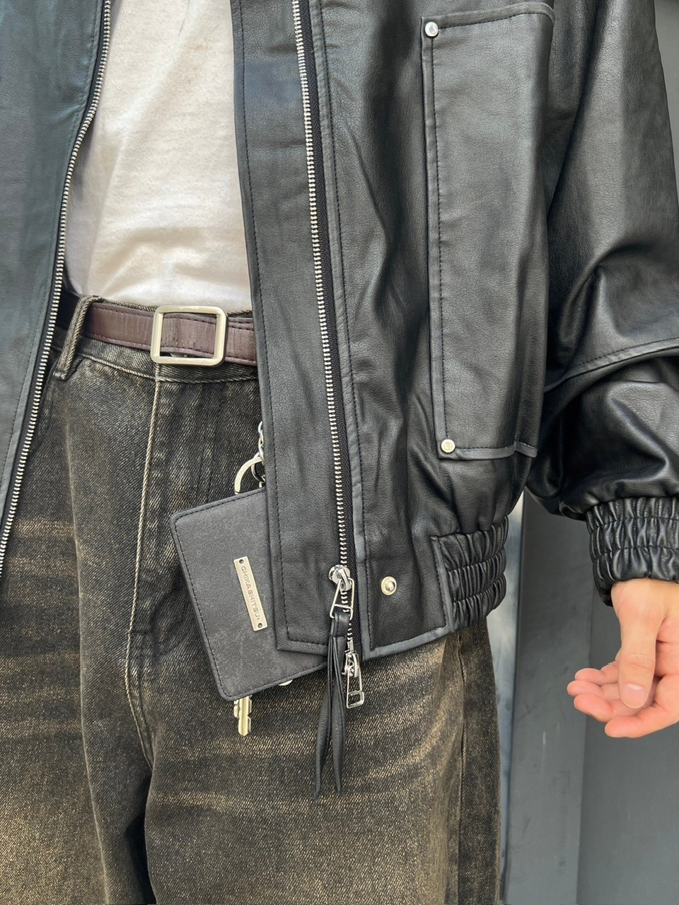 大阪店WEB限定受注制【Chikashitsu +】washing vegan leather jacket