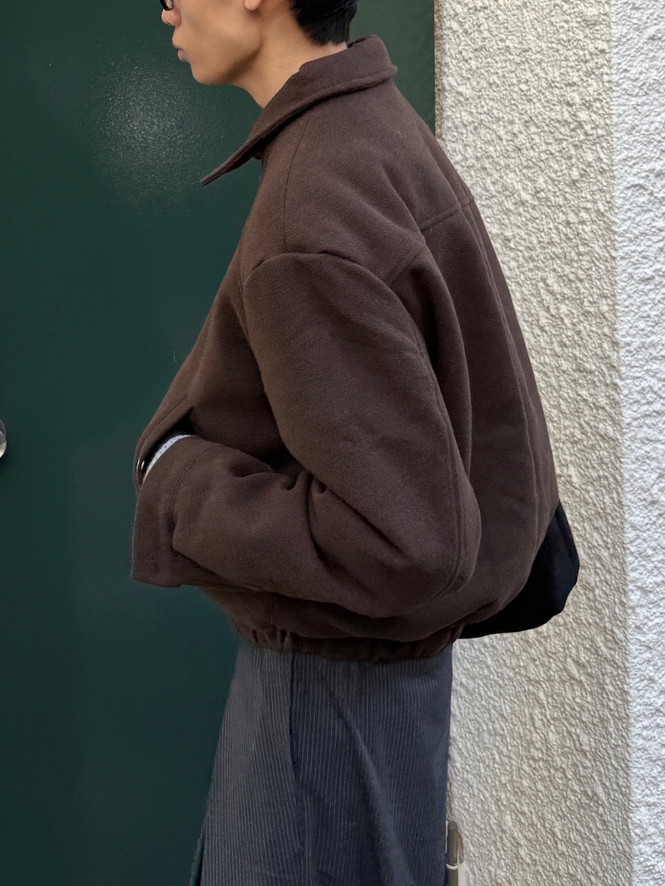 東京店WEB限定受注制【Chikashitsu +】cropped wool zip jacket