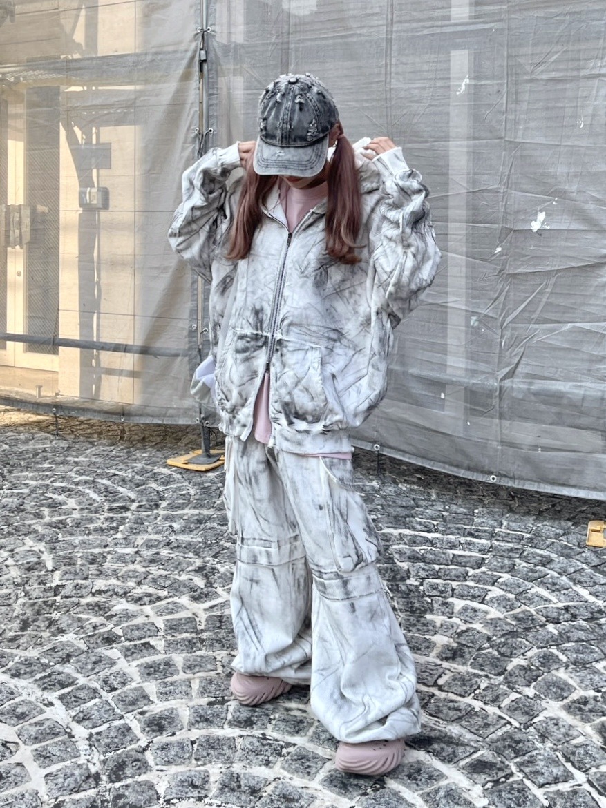 Never mind the XU】dirty washing zip up hoodie (2color) / 【ネバー