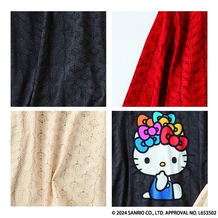 ワコールカルソン Wacoal ハローキティコラボ ニット風Tシャツ (M