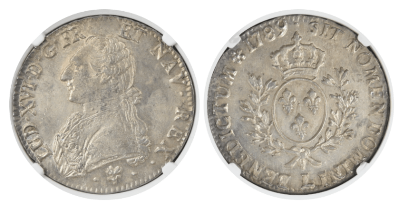 MS63】1789年 フランス ルイ16世 エキュ銀貨 | すべての商品