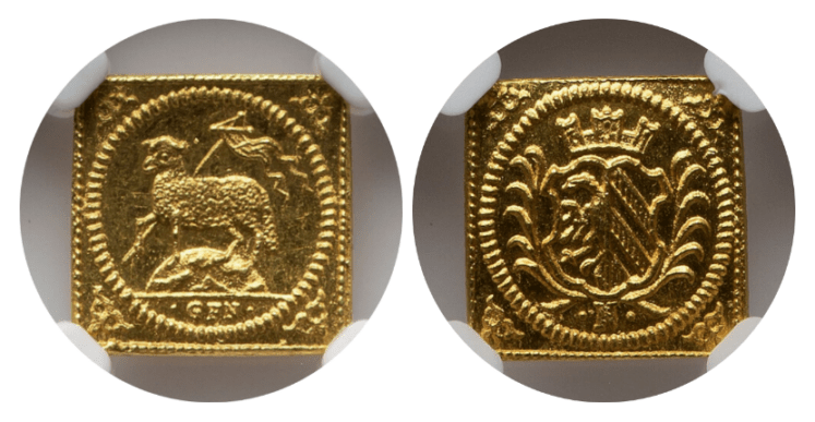 MS65】1700年 神聖ローマ帝国 ドイツ ニュルンベルク 角ラムダカット