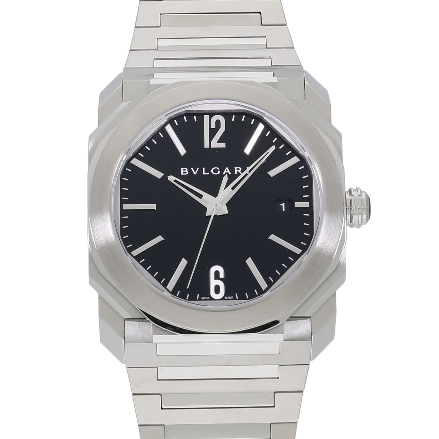 B6729 | [中古]ブルガリ オクト ソロテンポ ブラック BGO38BSSD メンズ