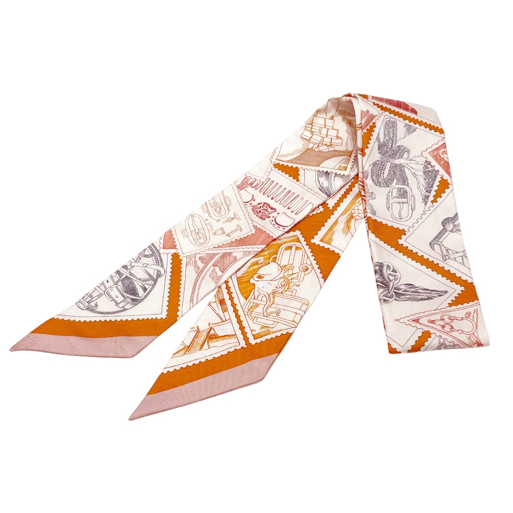 H10248 | [新品]エルメス ツイリー フォーブルの切手愛好家 オレンジ