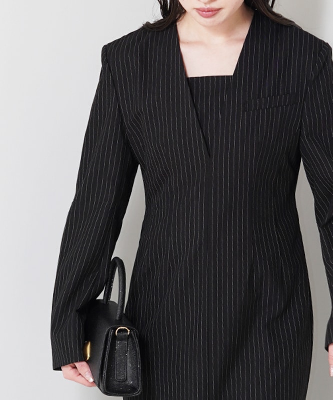 pinstripe tailored bustier dress | DRESS,DRESS | ROOM903 online