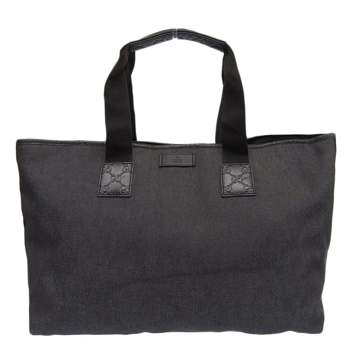グッチ GUCCI トートバッグ デニム×レザー ブラック レディース メンズ