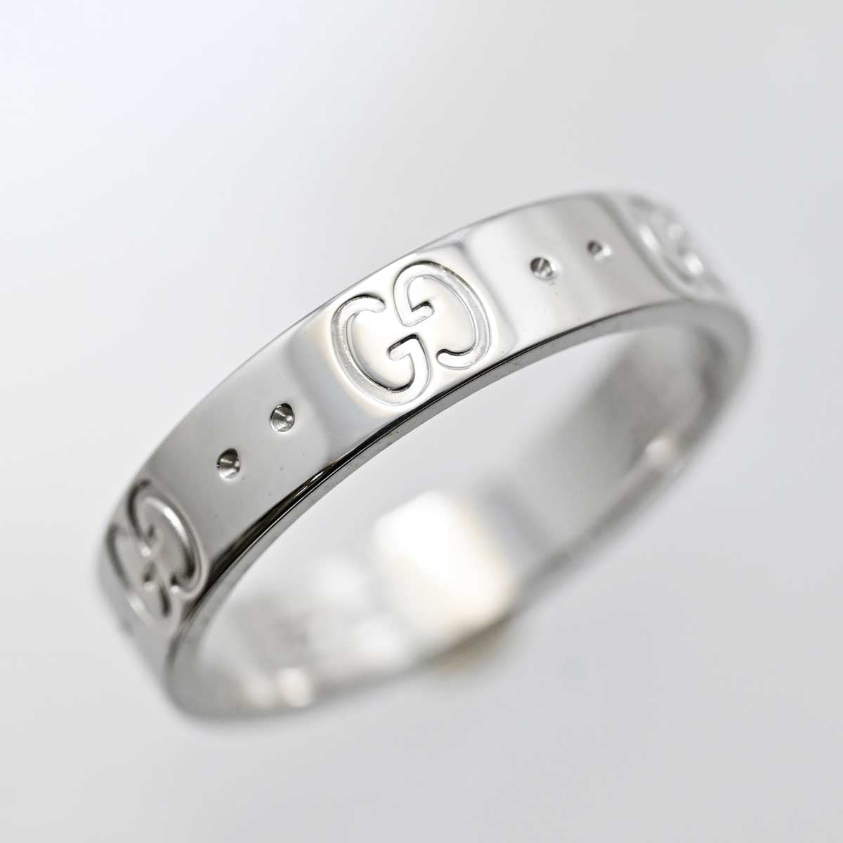 グッチ GUCCI 750WG ホワイトゴールド GGアイコンリング 12号 3383