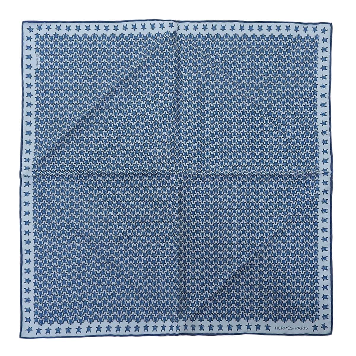 エルメス HERMES プチカレ ポケットチーフ スカーフ 亀 シルク100