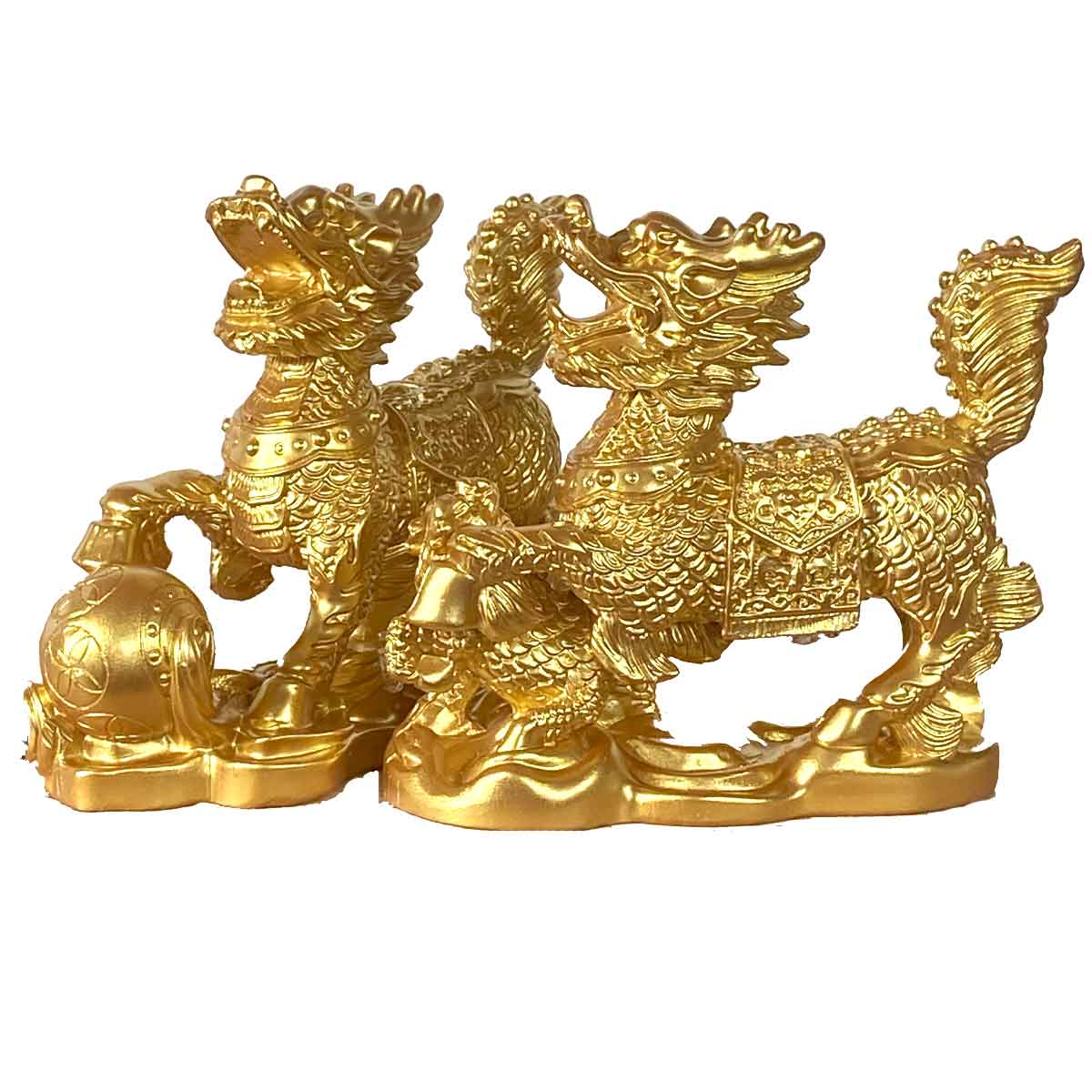 麒麟（キリン）雌雄ペア置物 ｜風水開運・平和と安定をもたらす瑞獣