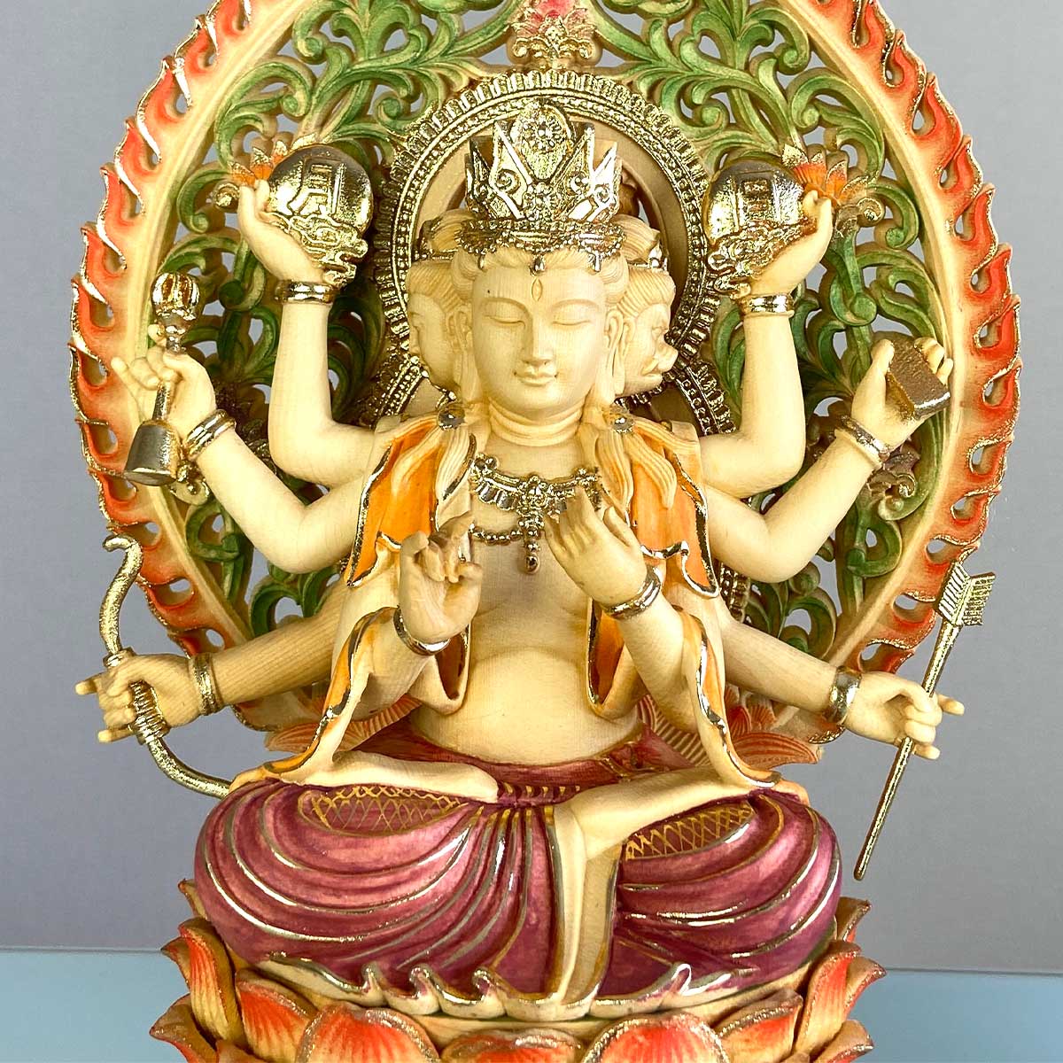 摩利支天 仏像｜勝利運・厄除け・道開きの守護神｜イノシシ・桧木製