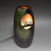 刷毛目手桶あかり 室内用 信楽焼 和風 あかり モダン 照明 美術品