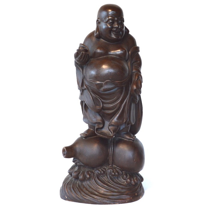 布袋尊 布袋様 木彫り 鶏翅木 一点もの 七福神 縁起物 置物 神仏 金運