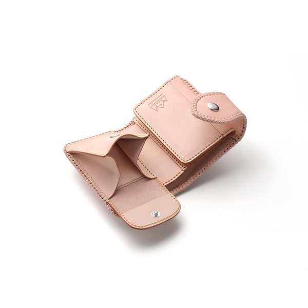 ミドルウォレット/革財布 ナチュラル サドルレザー｜全てのレザー