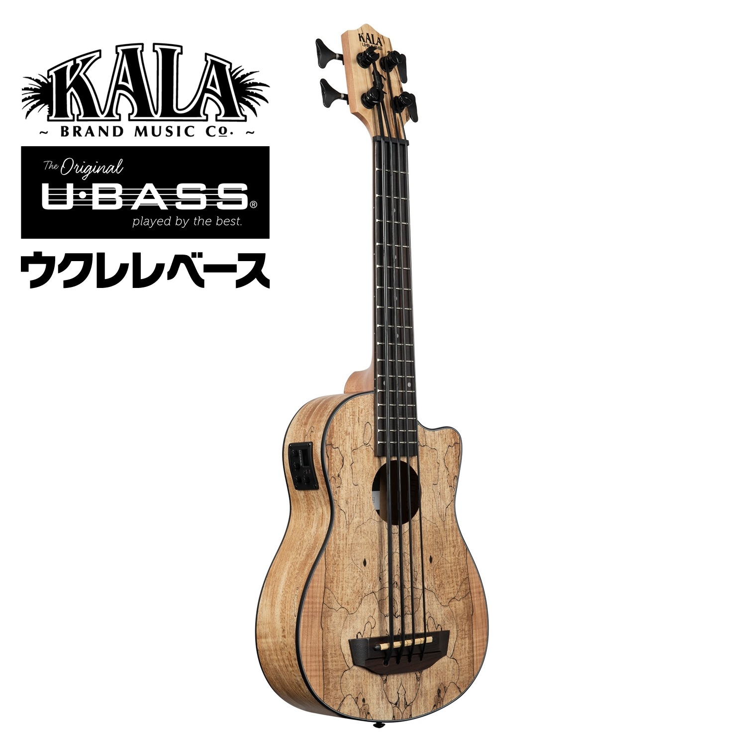 KALA ウクレレ ベース SPALTED MAPLE U-BASS UBASS-SP-MAPL-FS