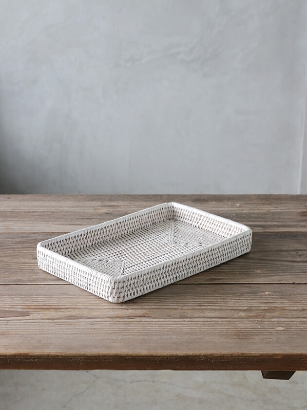 BAOLGI ラタンバス ルーム トレーホワイト