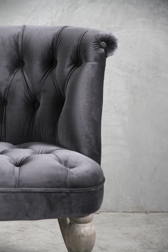 ClassicフレンチローチェアNina ダークグレーベルベット
