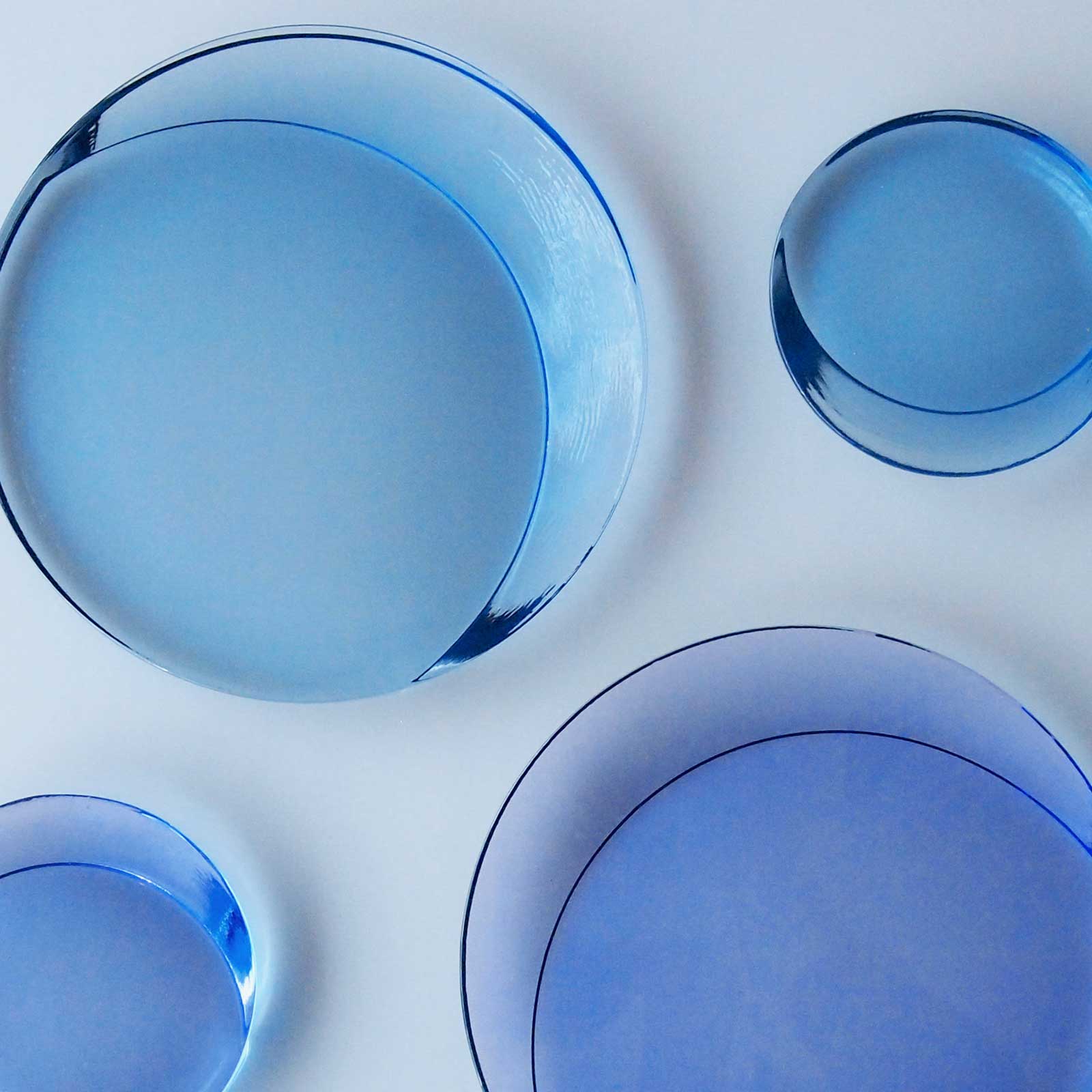 満ち欠け：丸形プレート (10cm) 3枚セット GIFT | ガラス製品 | Sghr